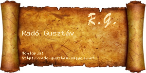 Radó Gusztáv névjegykártya